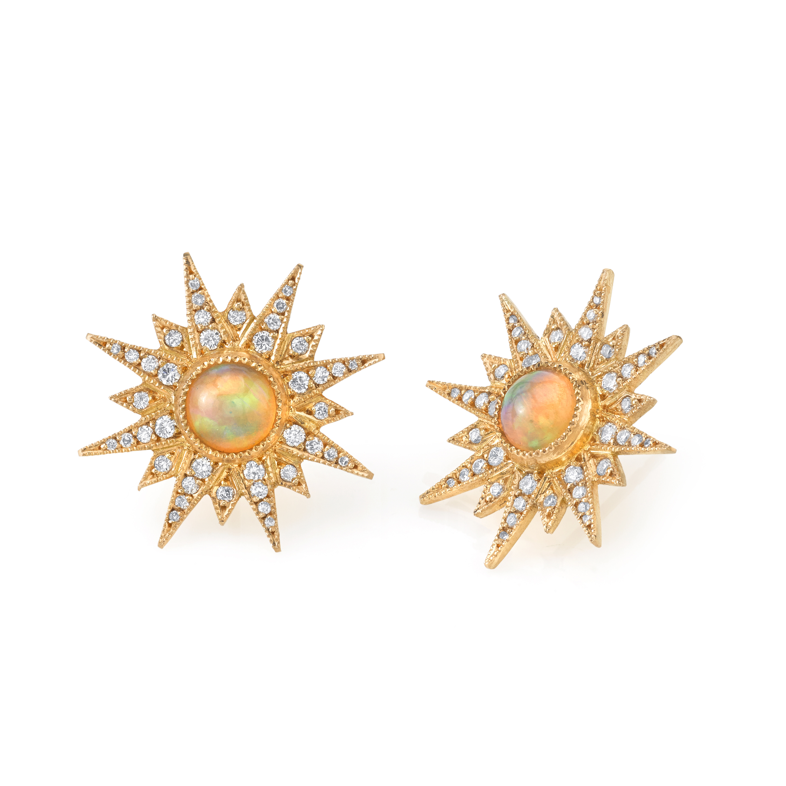  Starburst earrings with opal centers, $6,820.&nbsp; 