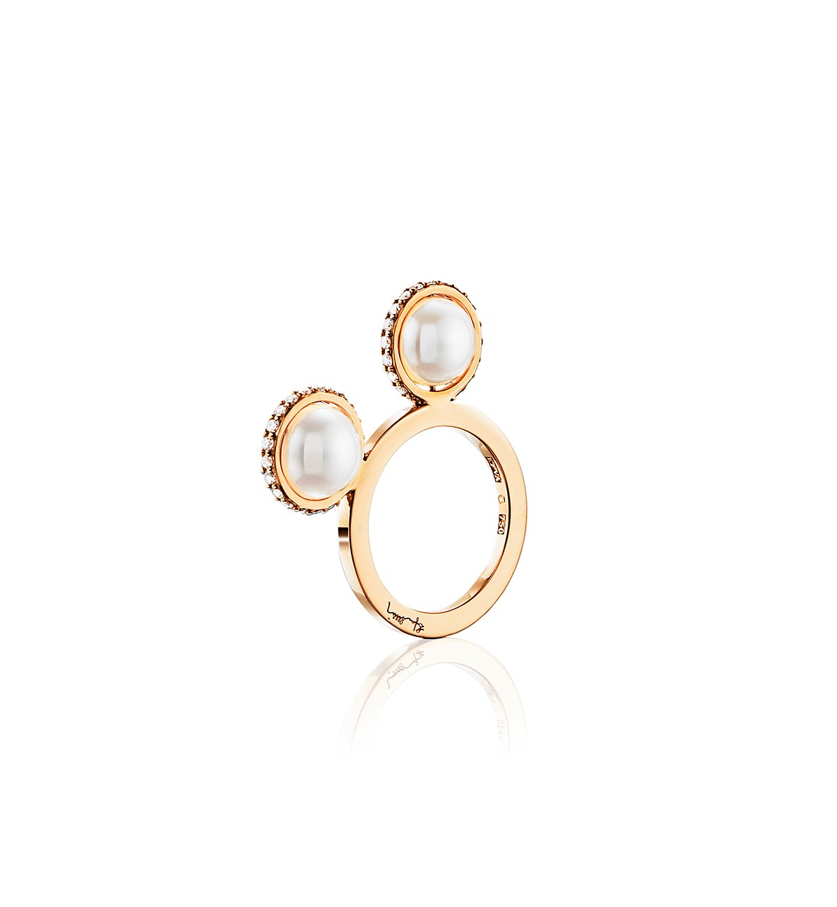 Double Day Pearl & Stars ring in 18k gold, $2,710, available at Efva Attling . 