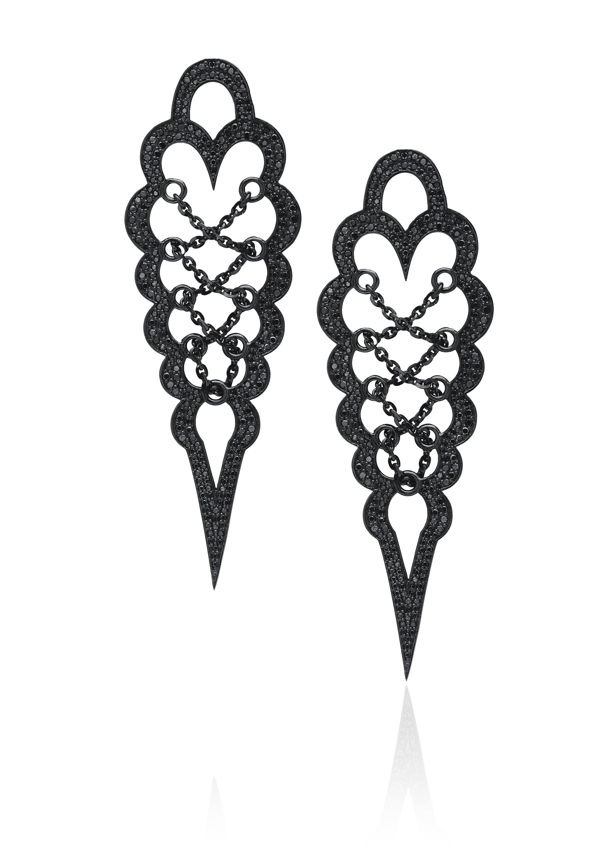 Brand new black diamond corset earrings from the "Entwined with You" collection.