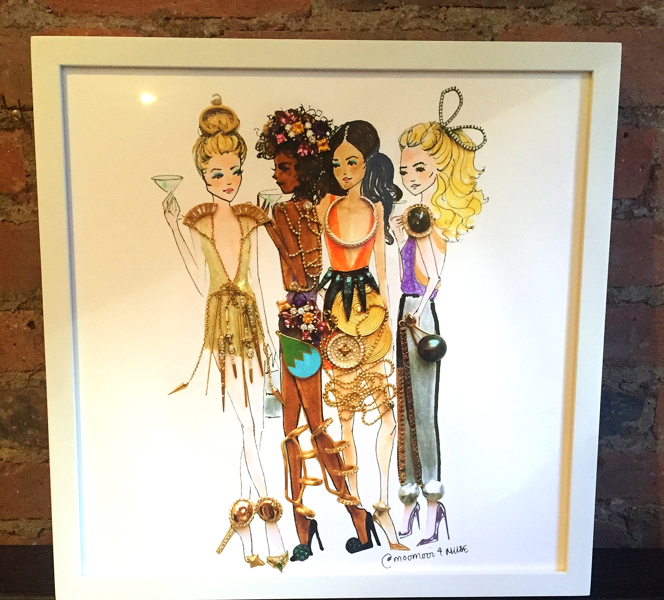   Meredith Wing art, custom made drawings of MUSE designer's collections.  