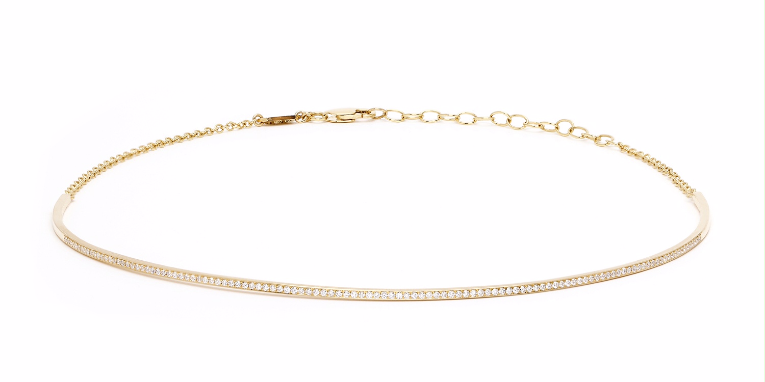  The simple and chic Electric choker in 18K gold and diamonds.&nbsp; 