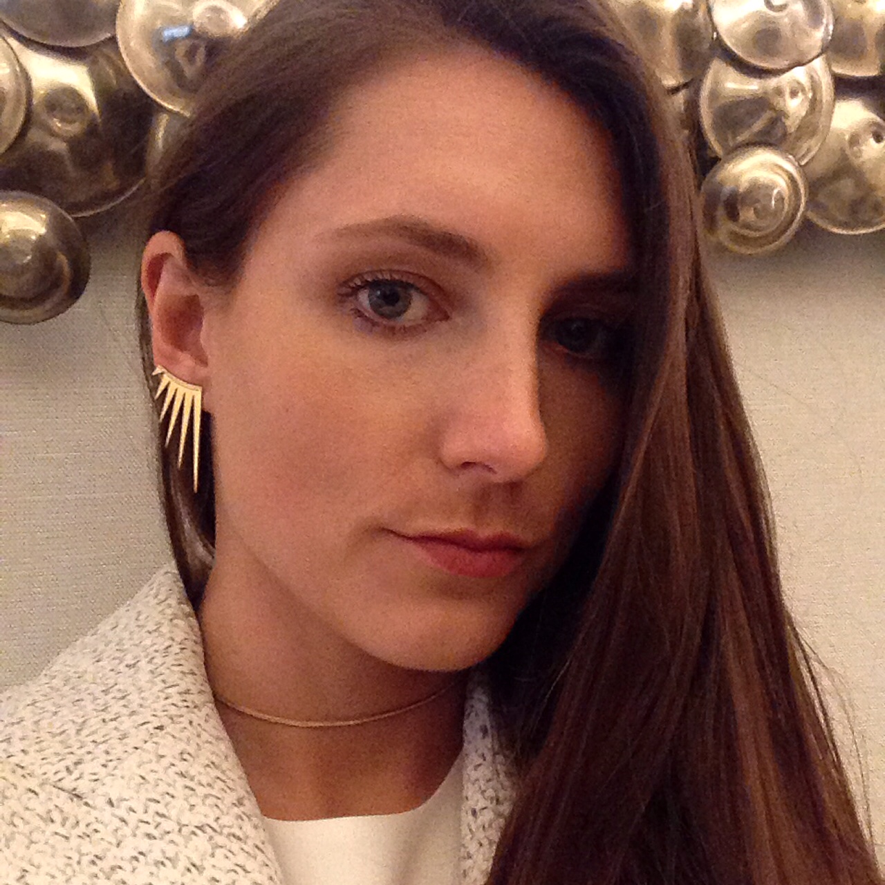 The designer in her own creation. Baylee, we think you should look happier to be wearing something so beautiful!