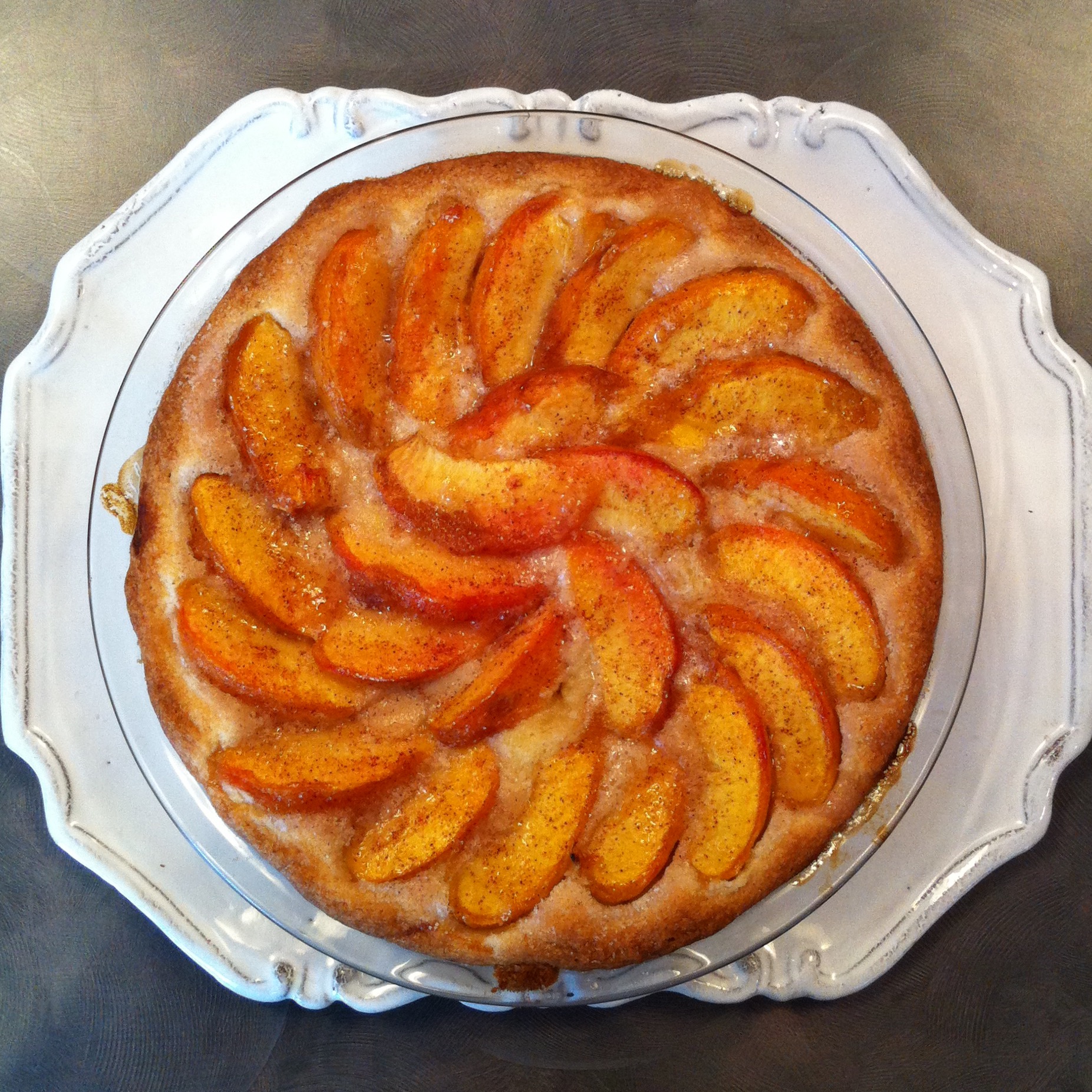 The top secret peach cake. Gimme. 