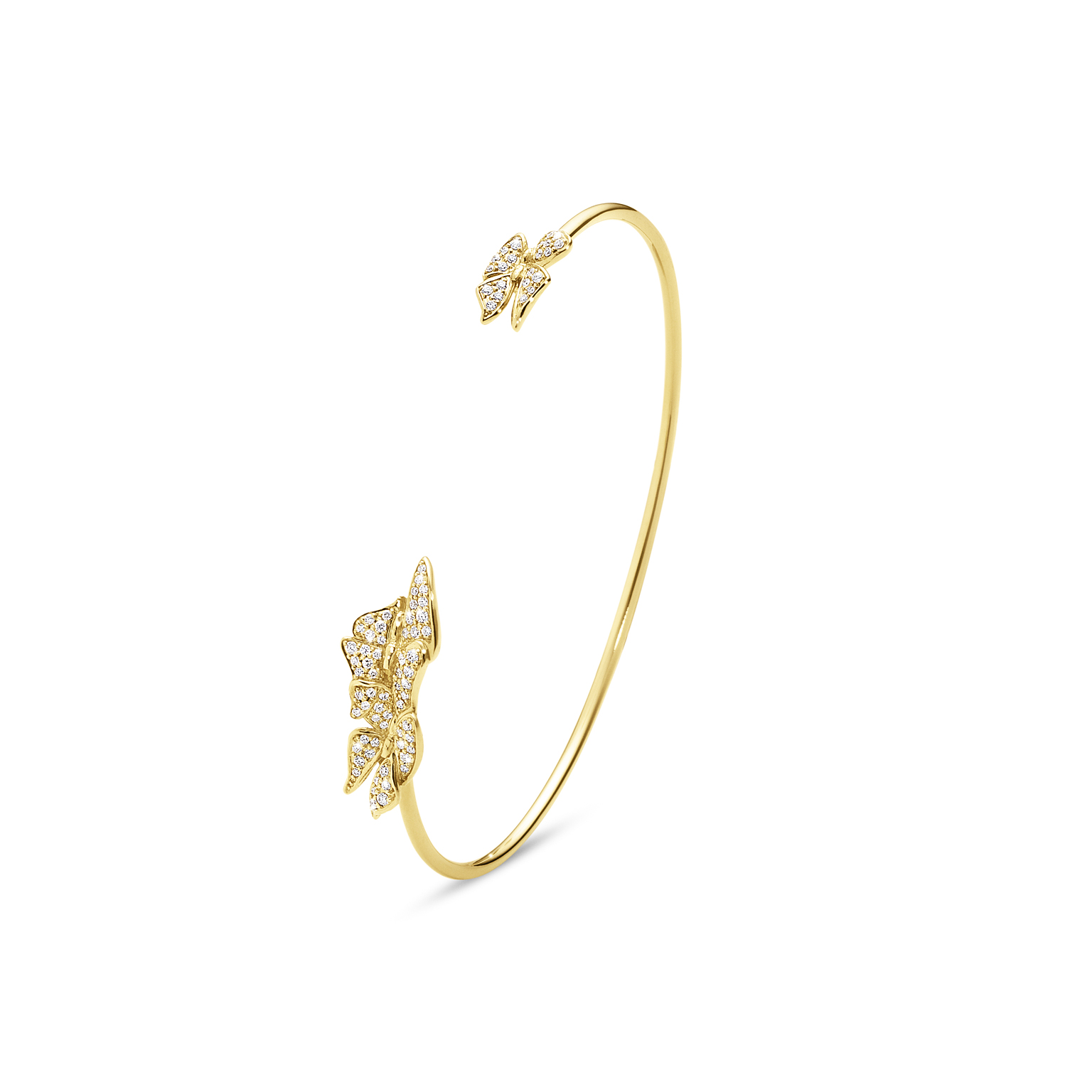 The Askill Collection for Georg Jensen Butterfly bangle in 18K gold and diamonds. 