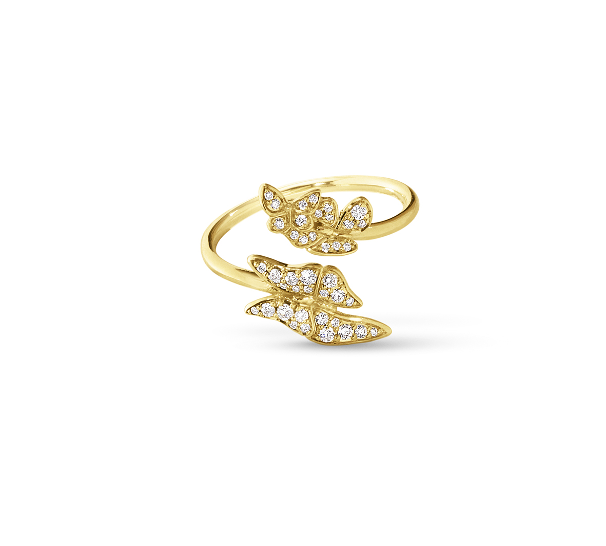   The Askill Collection for Georg Jensen  Butterfly ring in 18K gold and diamonds. 