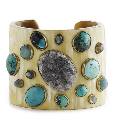 MITO CUFF $1,250 HORN CUFF WITH DRUZY, TURQUOISE, AMAZONITE AND LABRADORITE STONES 