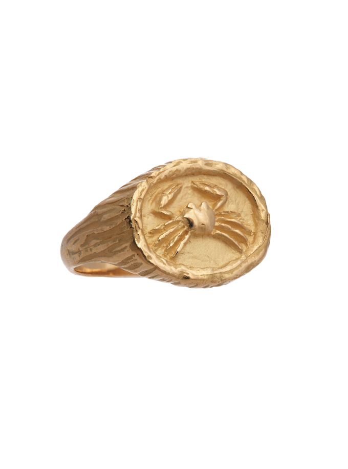 Zodiac ring, Cancer, in 18k gold. 