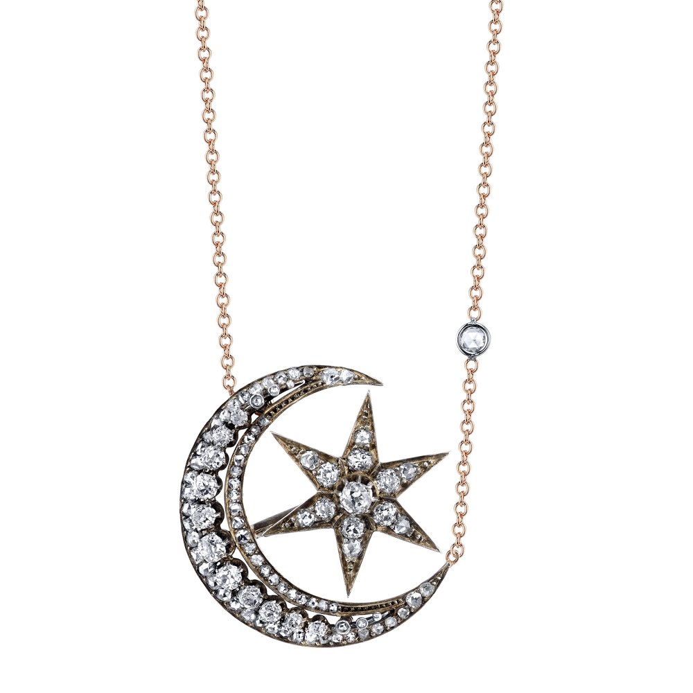  Heritage collection Victorian Diamond Crescent necklace with Moving Star c.1890, $14,280, available at Mitchell's Westport 