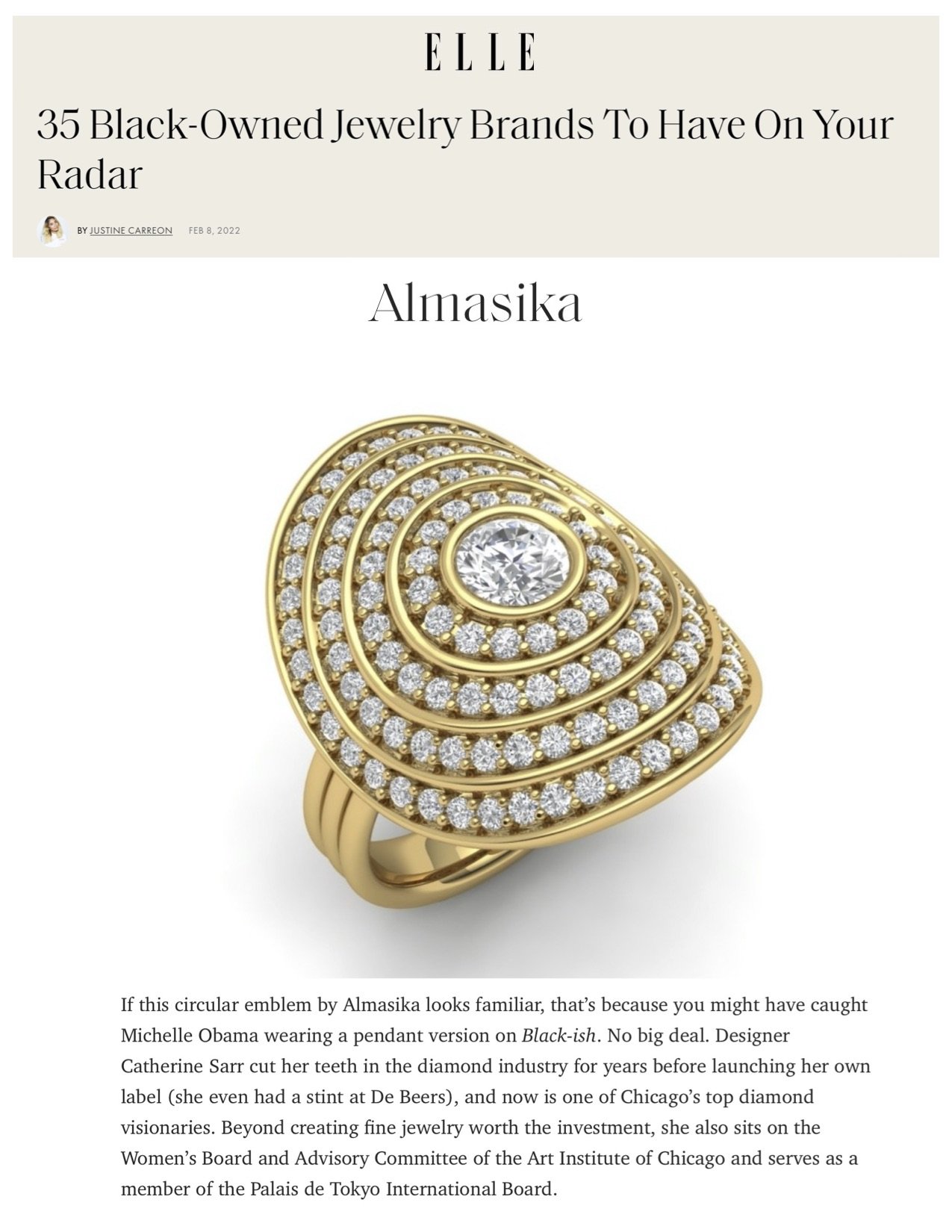 ALMASIKA on ELLE.com, February 2022