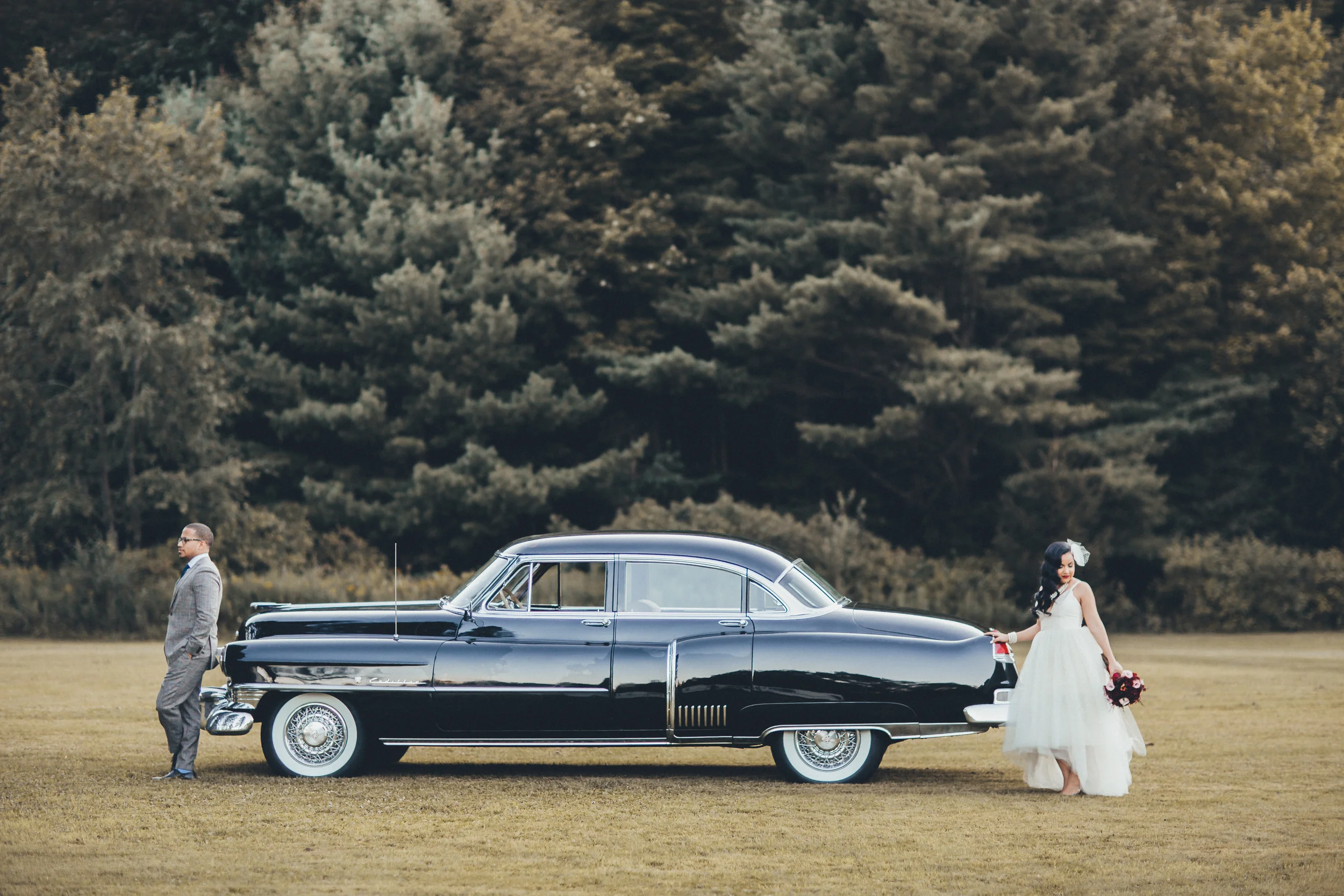 "DeVille": Classic Cadillac Engagement Photoshoot - New York Wedding Photography