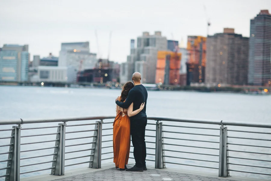 NYC Engagement Photography in Gantry Park by Brooklyn NYC Wedding Photographer Boris Zaretsky