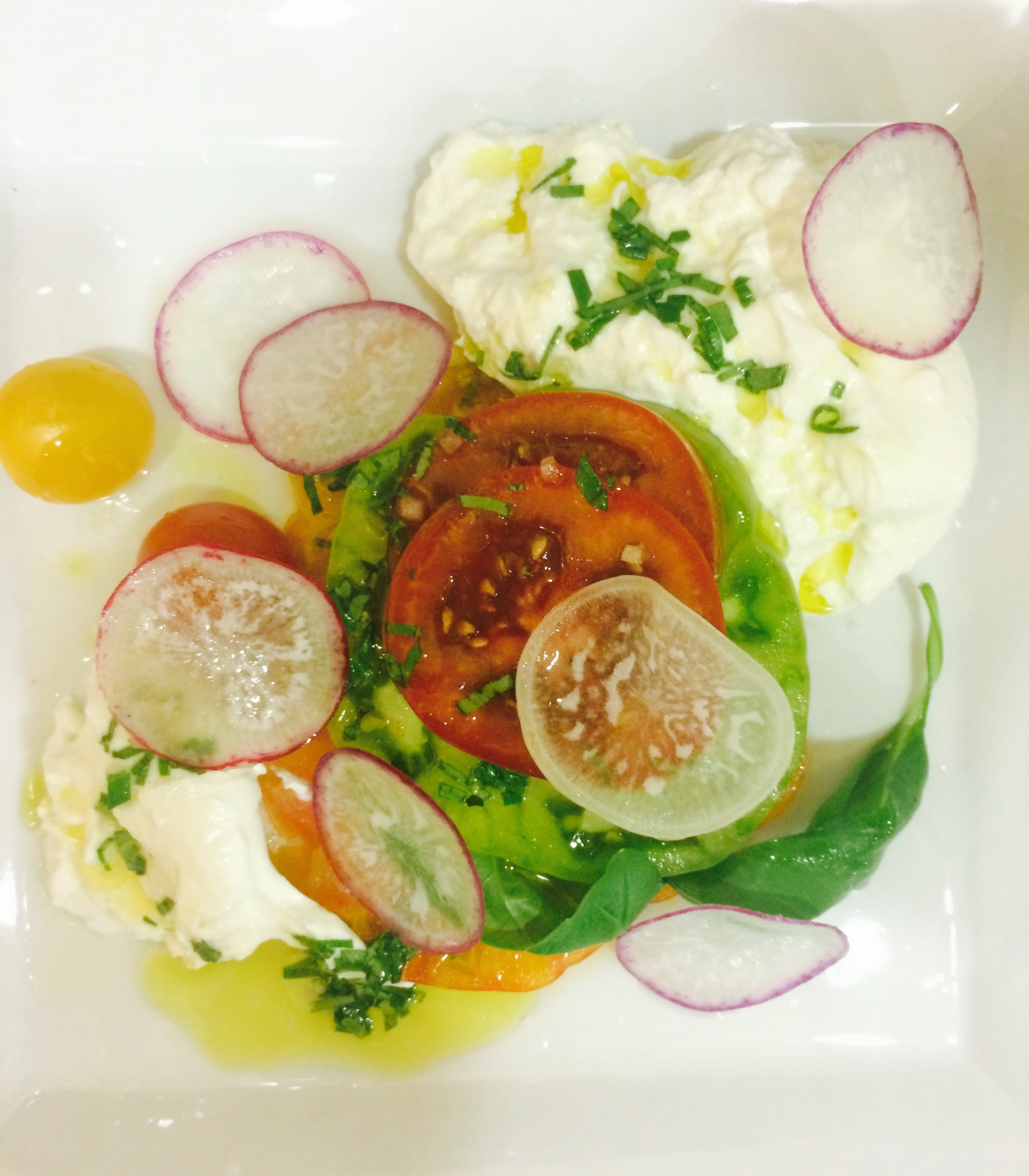 tomatoes and burrata