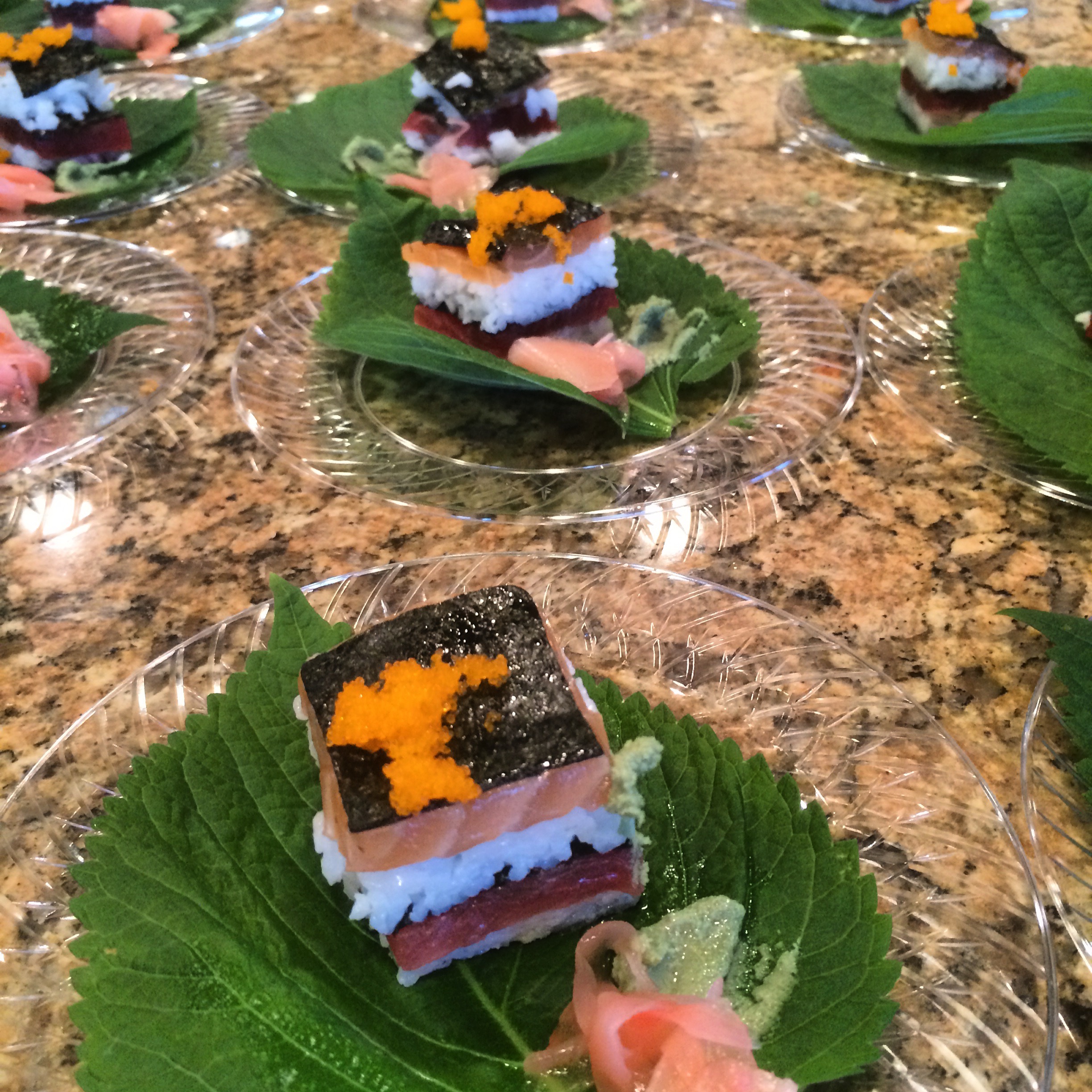 layered sushi appetizer