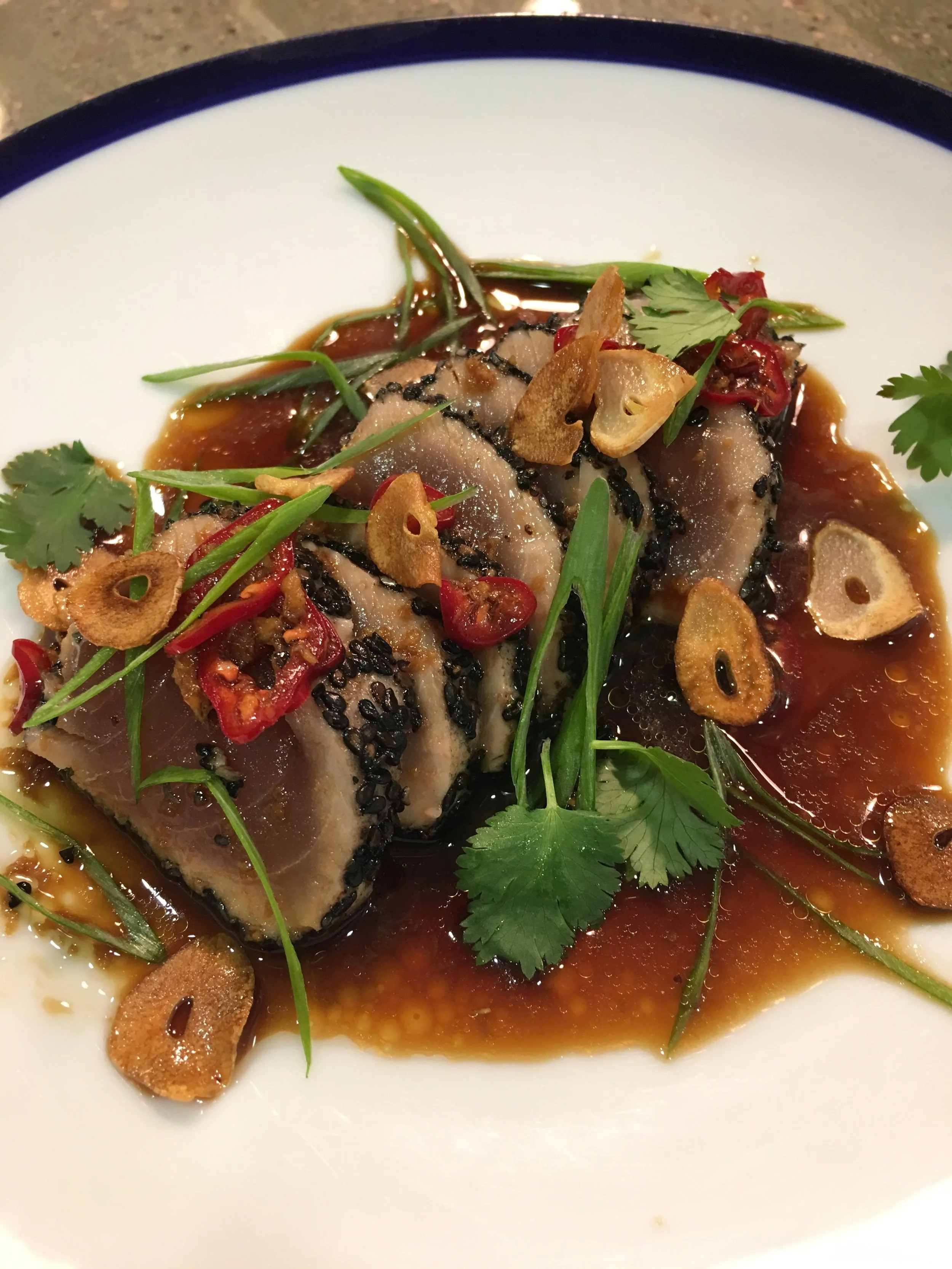 sesame and chili soy seared wild tuna