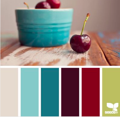 The cranberry striped runner complements the Main House's existing color scheme of burgundy, turquoise and creams
