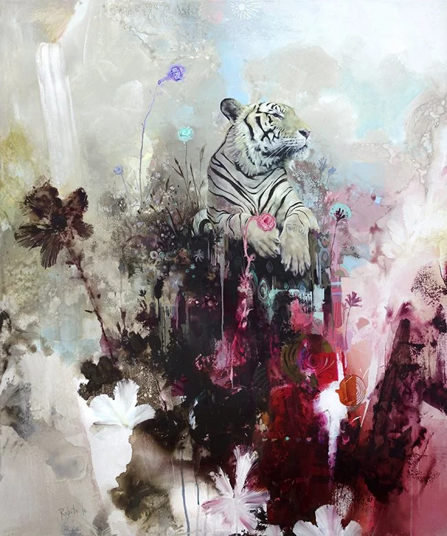  Oil &amp; acrylic on canvas / Huile &amp; acrylique sur toile: 40’’x48’’  Available through  Decorazon Gallery  