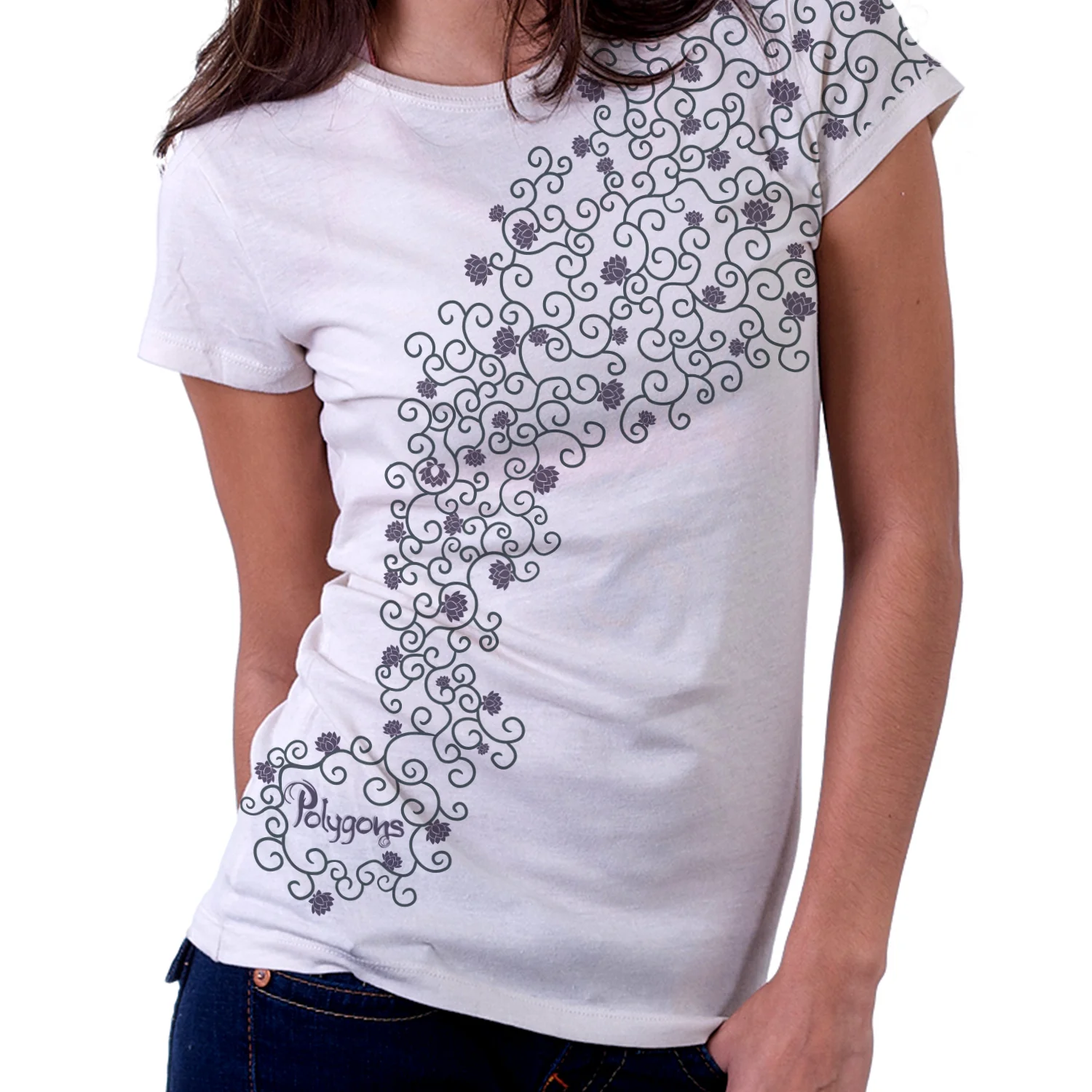 Polygon cascading flower shirt