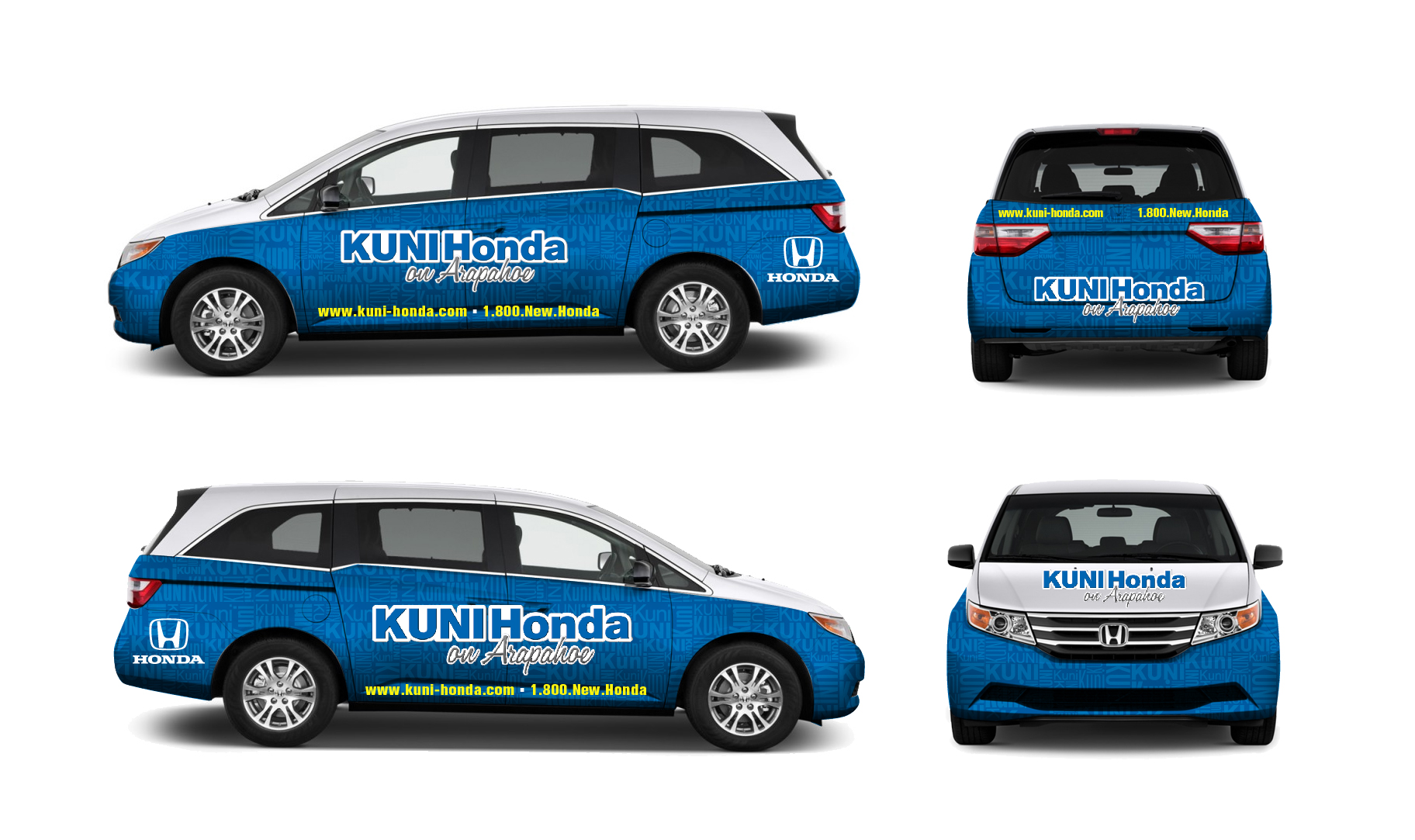 Vehicle wrap on Honda Odyssey for Kuni Honda