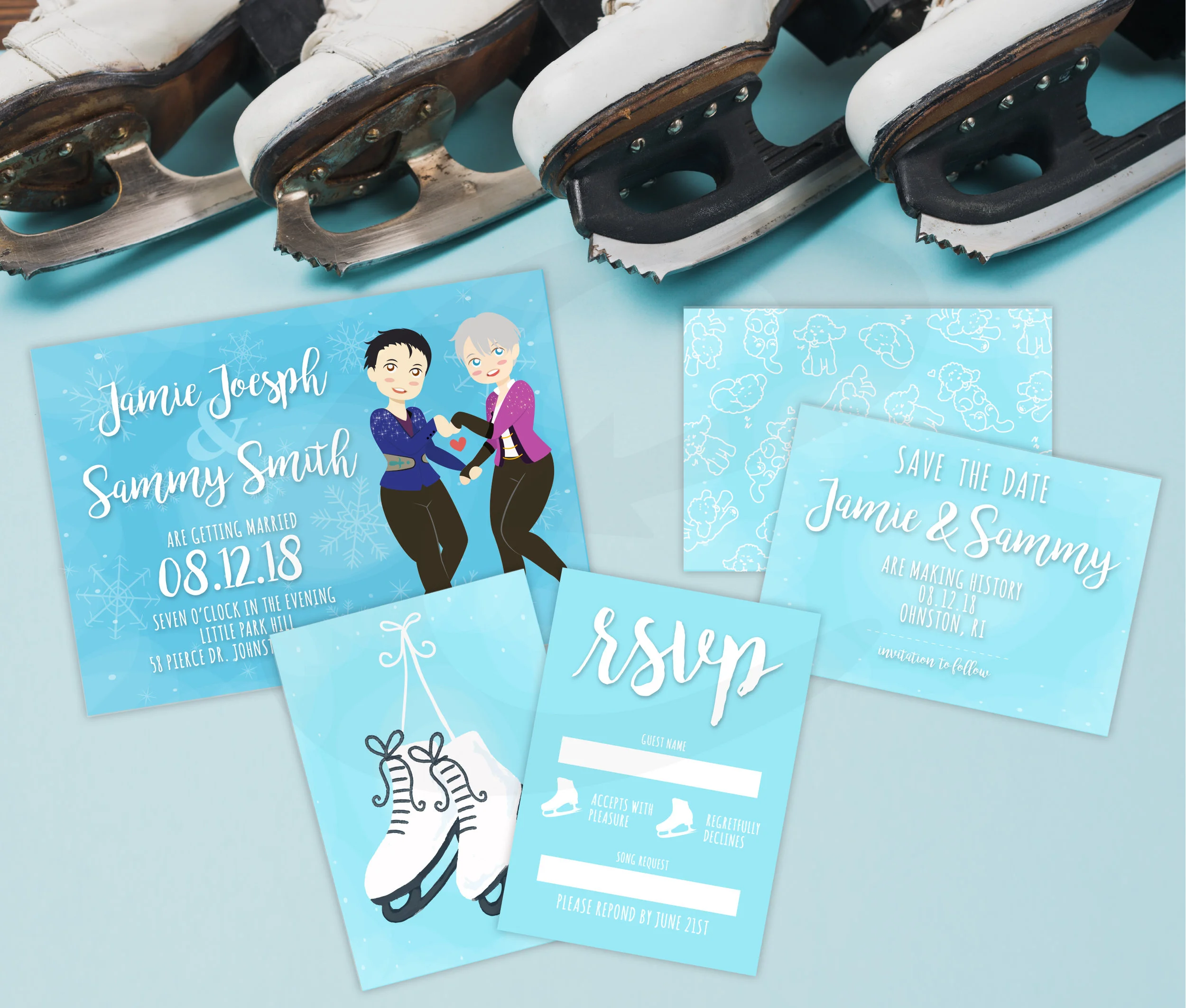 Yuri On Ice wedding stationary