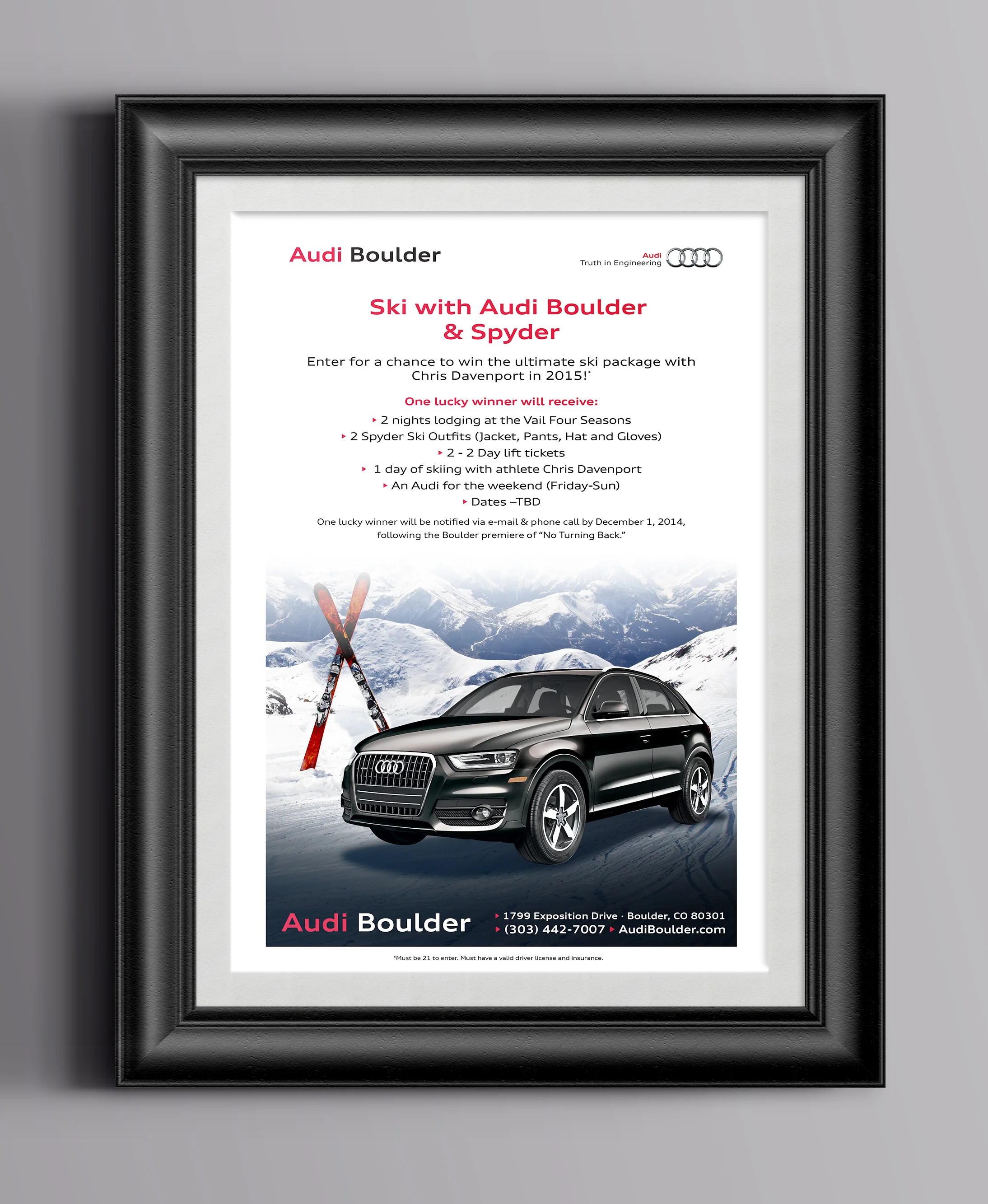 Audi Boulder Ski Spyder Poster