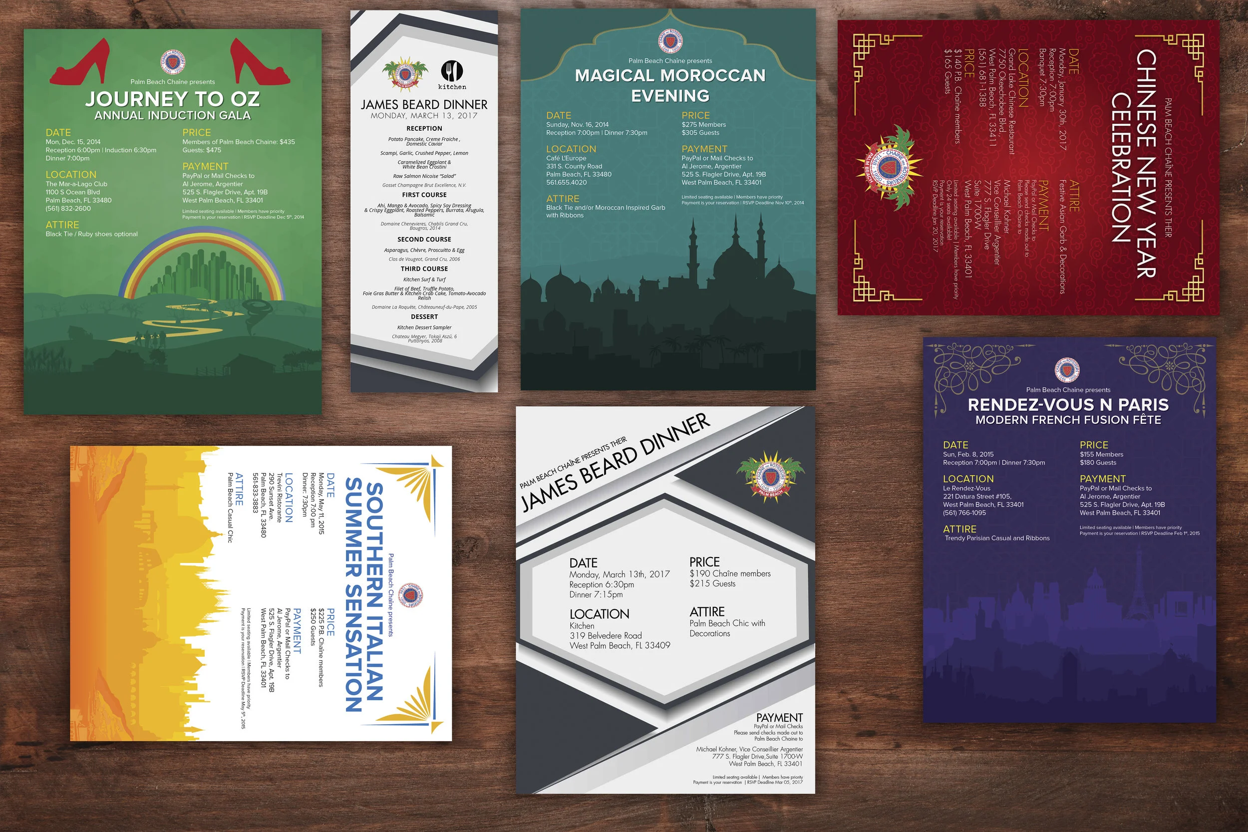2015 Season Invitations and Menus