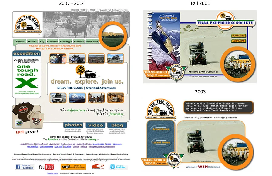 A screen capture of our old website.