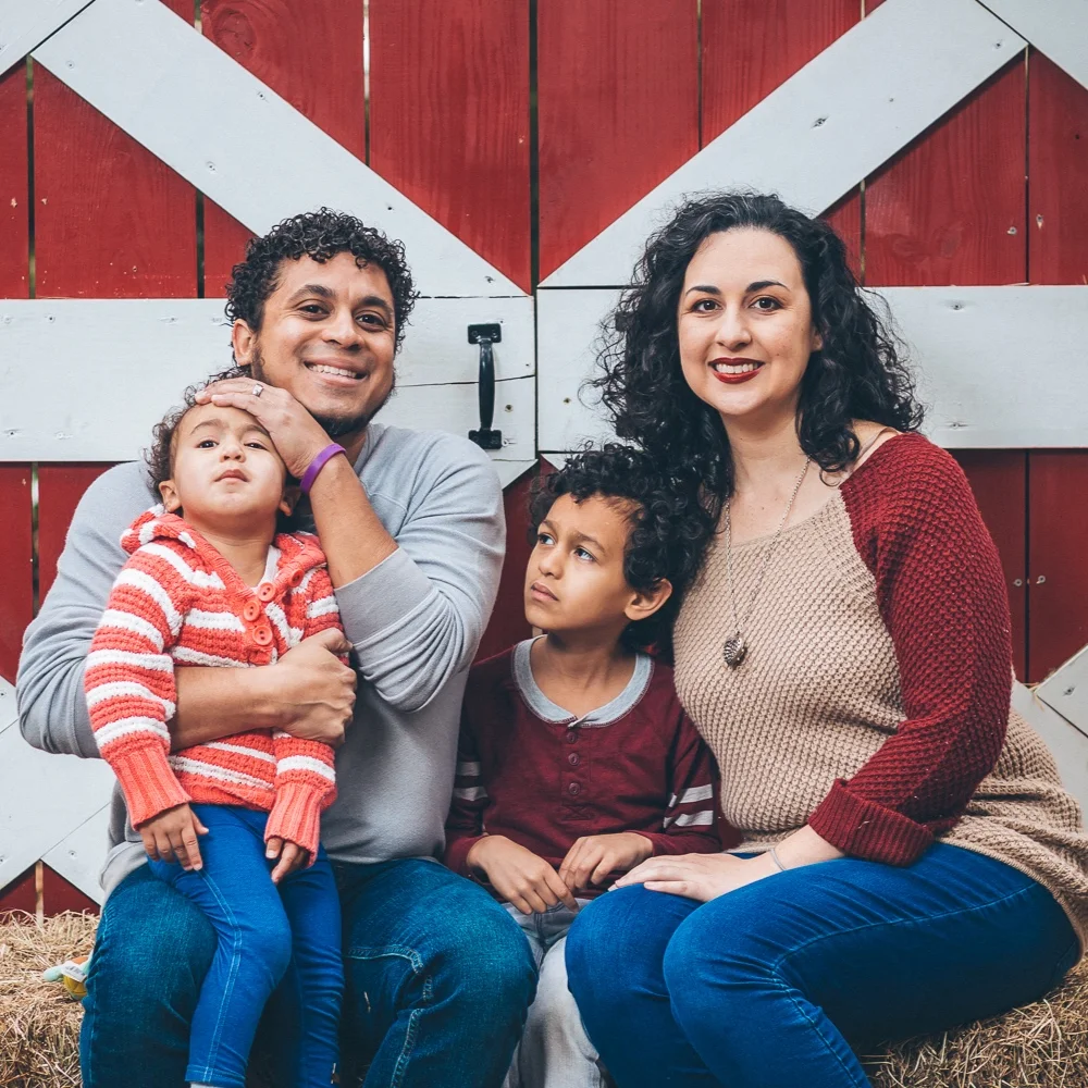 Samuel Febres with his family.