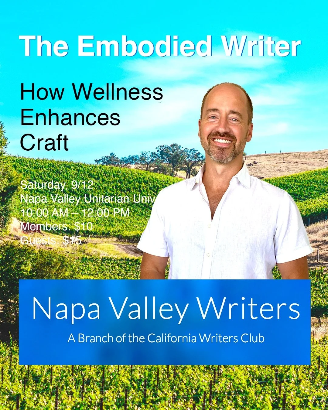 Author Matthew Felix presents "The Embodied Writer: How Wellness Enhances Craft," to the Napa Valley Writers