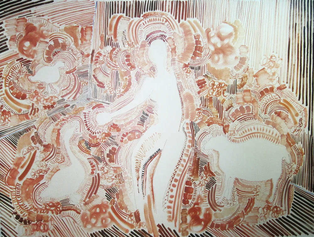 hommage a la nature (A sheep, a goose and chicken)