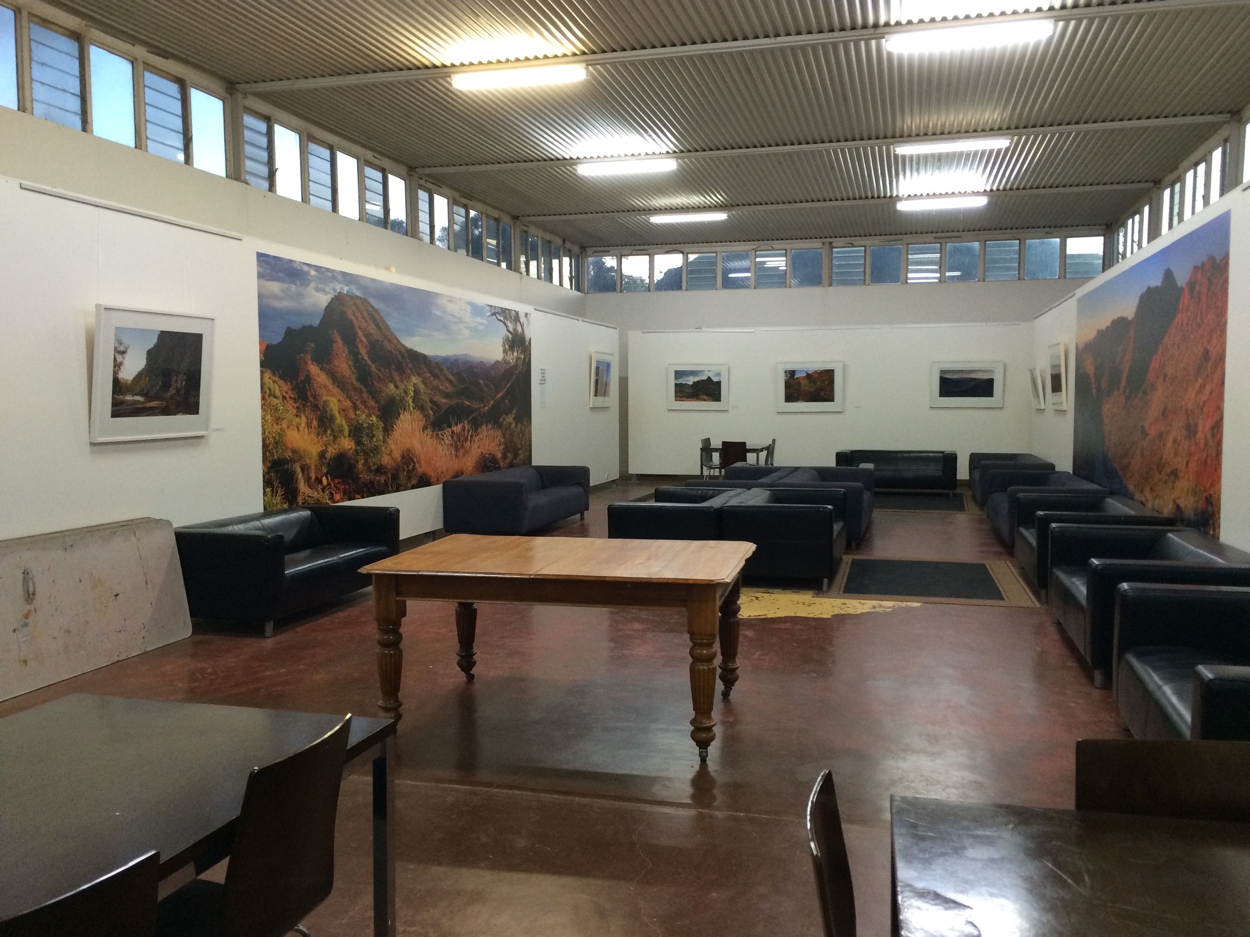 The Gallery at Arkaroola, this functions as a common room and dining area for visitors. It also became and excellent studio space for us during our stay.
