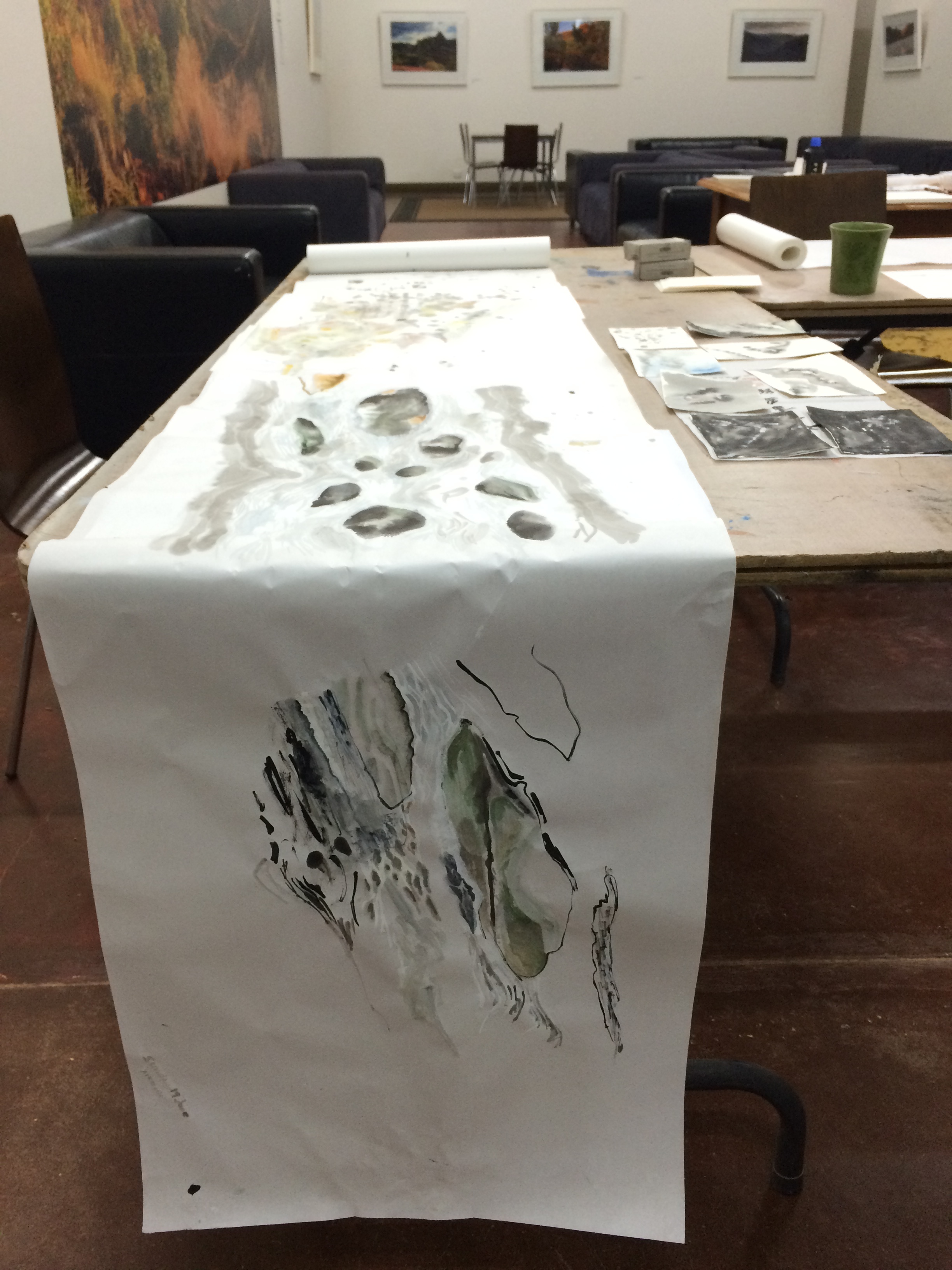 Experiments with ink and watercolour on rice paper