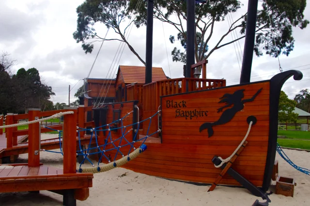 Riverside Park, Fawkner Street, Aberfeldie - 'Black Sapphire' Pirate Ship