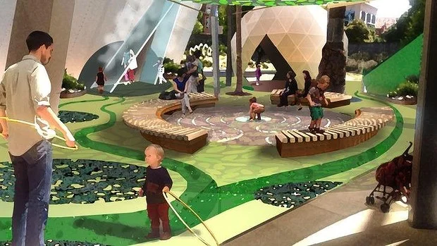 An artist's impression of the garden at Melbourne Museum's redeveloped Children's Gallery. (Credit: Museum Victoria taken from SMH article dated 3rd August 2015 )