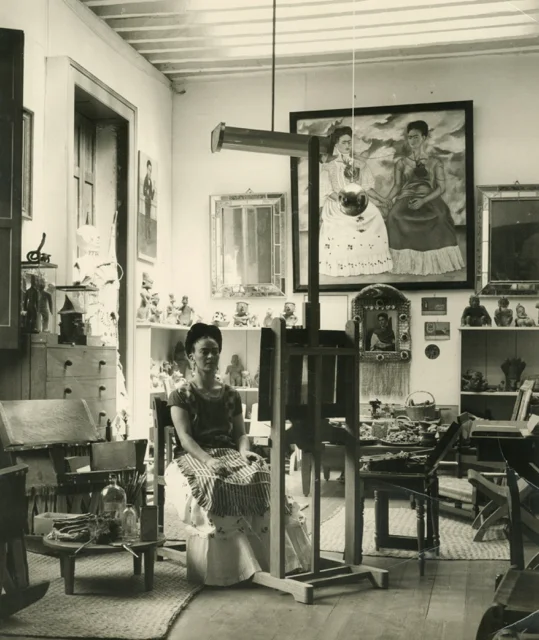 Fritz Henle - Frida in her Studio c1943 - gelatin silver print, vintage - Courtesy of Throckmorton Fine Art, Inc - © Fritz Henle Estate - Supplied by Art Gallery of NSW