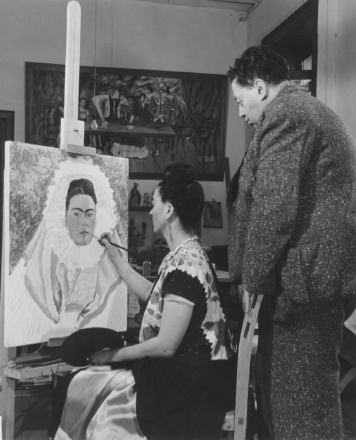 Bernard Silberstein - Frida paints self-portrait while Diego observes 1940 - gelatin silver print - The Jacques and Natasha Gelman - Collection of Mexican Art - © Nickolas Muray Photo Archives - Supplied by Art Gallery of NSW