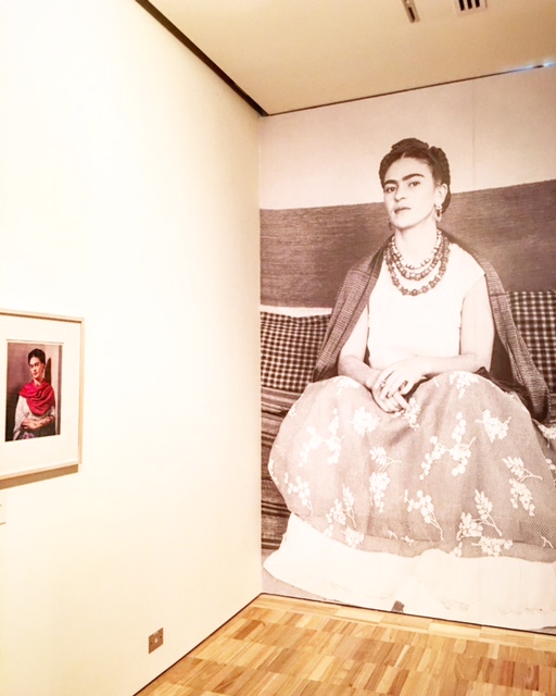 Frida Kahlo - Frida Kahlo with red 'rebozo' 1939 by Nickolas Muray (on left of this image) - photo @busycitykids