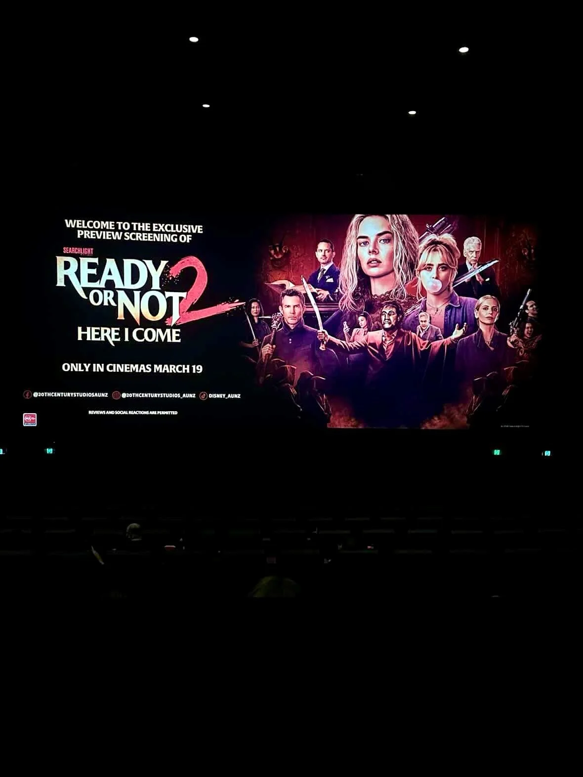 REVIEW - Sydney READY OR NOT 2: HERE I COME Exclusive Preview Screening.

Definitely one for the grown ups and not for the faint-hearted.. (and not scaredy cats like me ha!)

Double or nothing! Grace (Samara Weaving) survives an all-out attack from t
