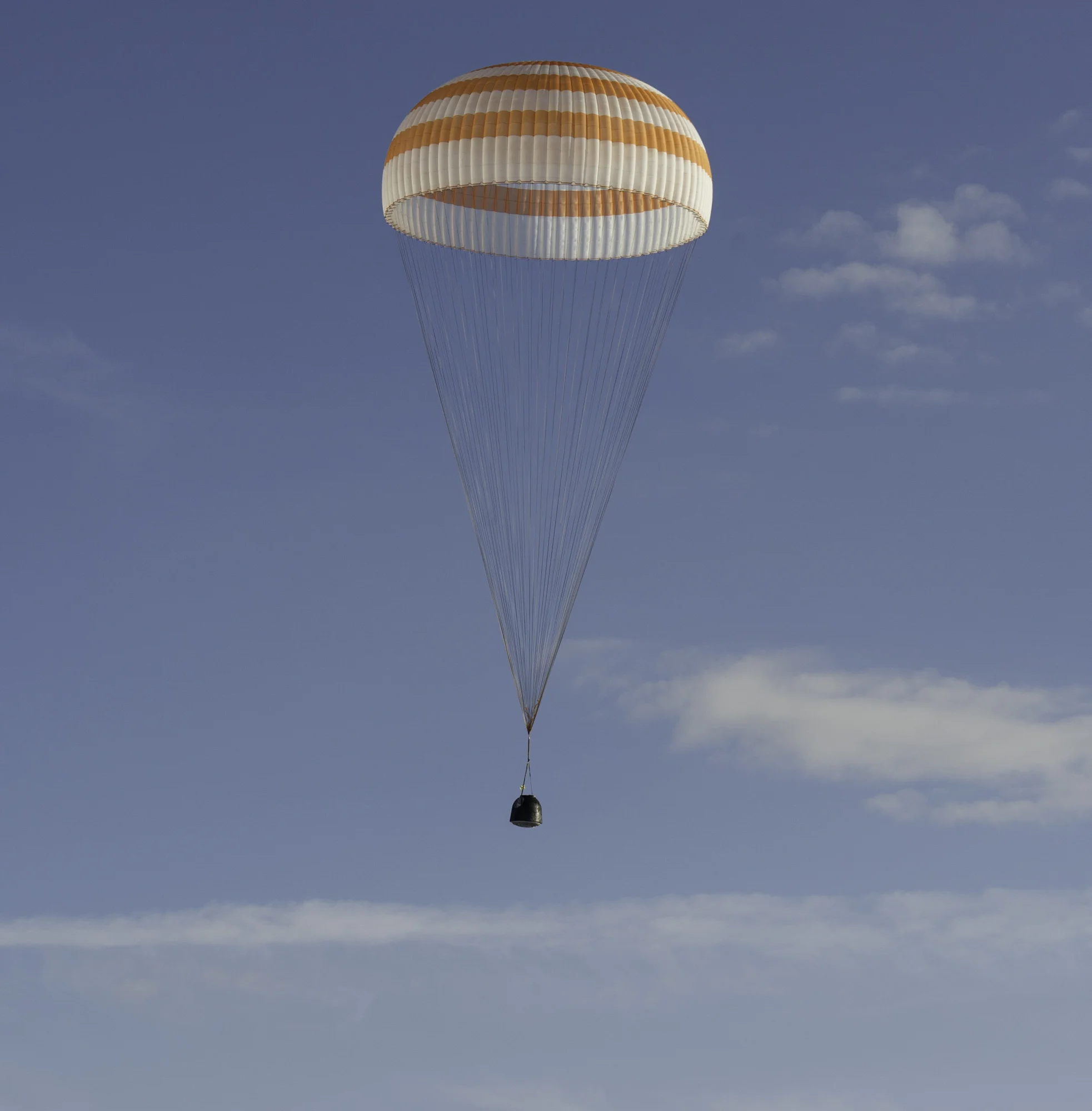 The Soyuz TMA-04M spacecraft is seen as it lands with Expedition 32 Commander Gennady Padalka of Russia, NASA Flight Engineer Joe Acaba and Russian Flight Engineer Sergei Revin in a remote area near the town of Arkalyk, Kazakhstan, on Monday, September 17, 2012. Padalka, Acaba and Revin returned from five months onboard the International Space Station where they served as members of the Expedition 31 and 32 crews. (NASA/Carla Cioffi)