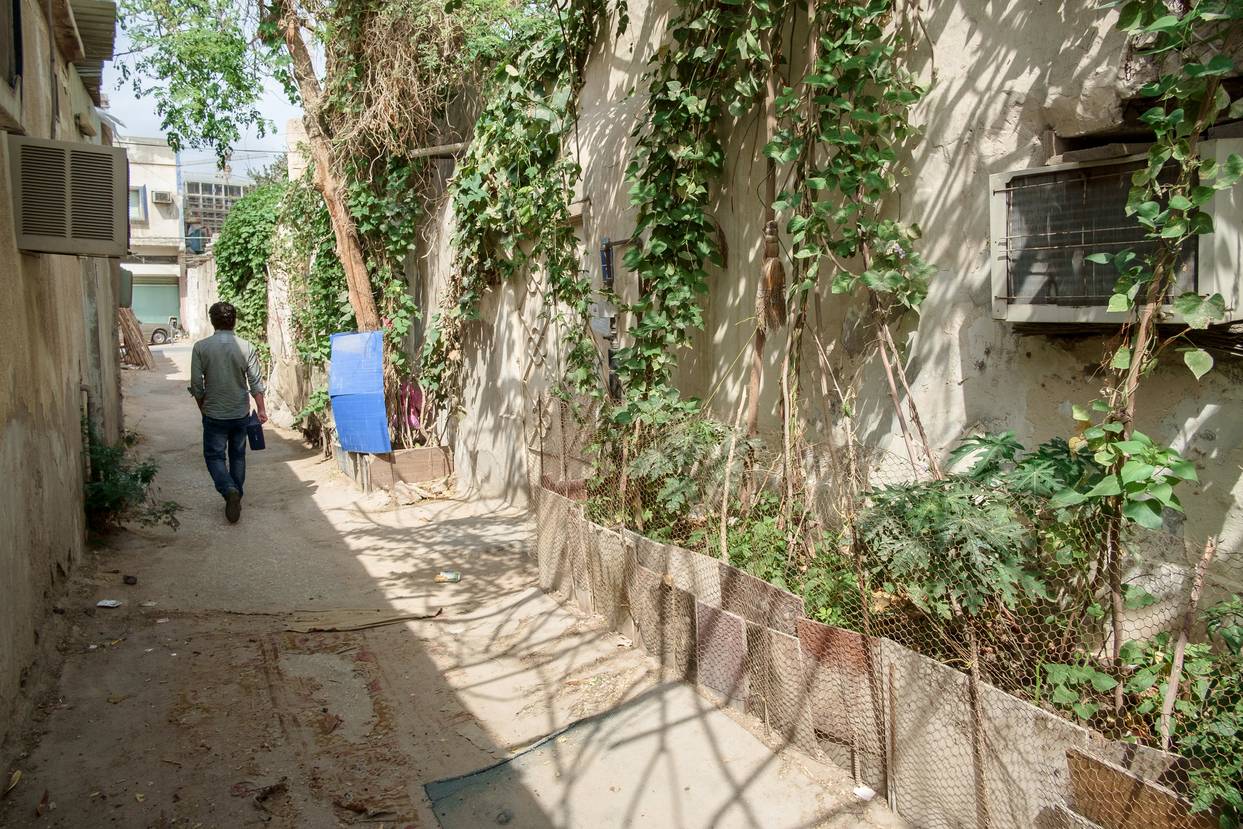  A scene of one of the back streets of the old Musheireb neighborhood in Doha. Much of this neighborhood has been torn down, and the residents forcibly removed, in order to build the New Msheireb development. Qatar is in a race to revitalize and mode