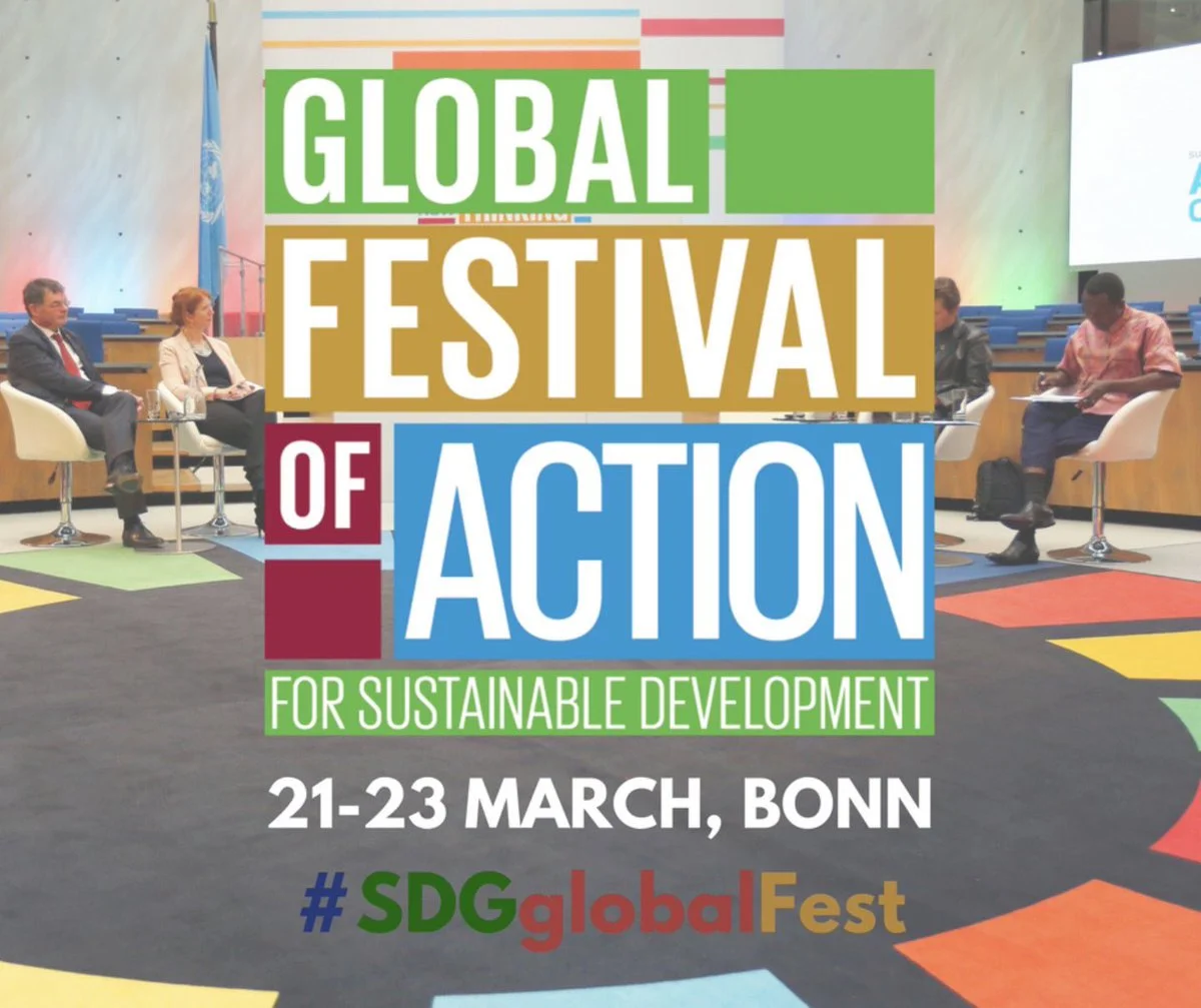 21-23 March 2018, Bonn, Germany Global Festival of Action for Sustainable Development A diverse and jam-packed programme of thematic sessions for Festival-goers, spanning the three days of the event. Sessions are grouped around the 2018 core Festival themes: innovation approaches, citizen engagement, communicating the SDGs, mobilising action and multi-stakeholder engagement. The festival connects an inspiring mix of business leaders, activists, UN representatives, academia, governments, innovators, global organisations, and the media from across the globe to share their insight and experience in a truly phenomenal and hands-on atmosphere.