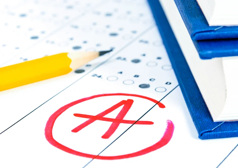 Test Answer Sheet with A grade.jpg