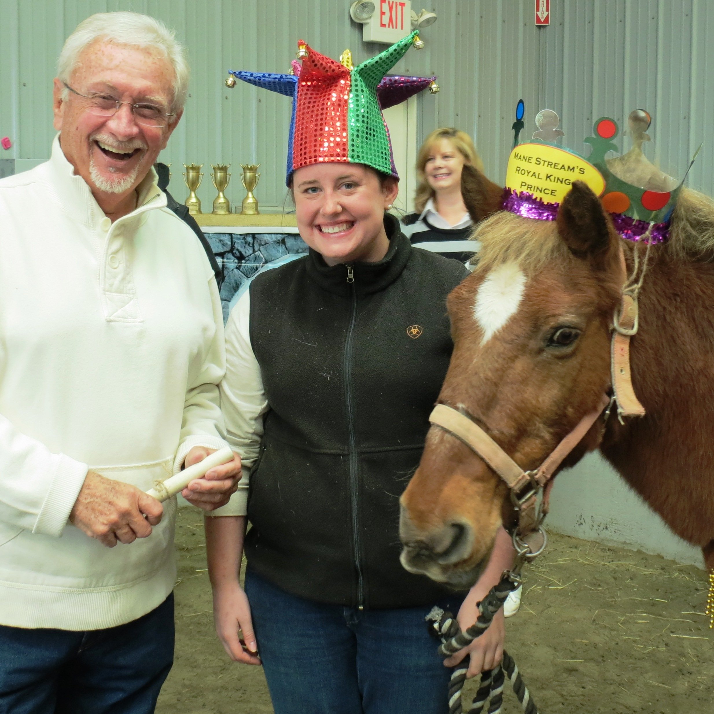 Lord Paul, Court Jester Mel & Royal Steed Prince, with Carolq.JPG