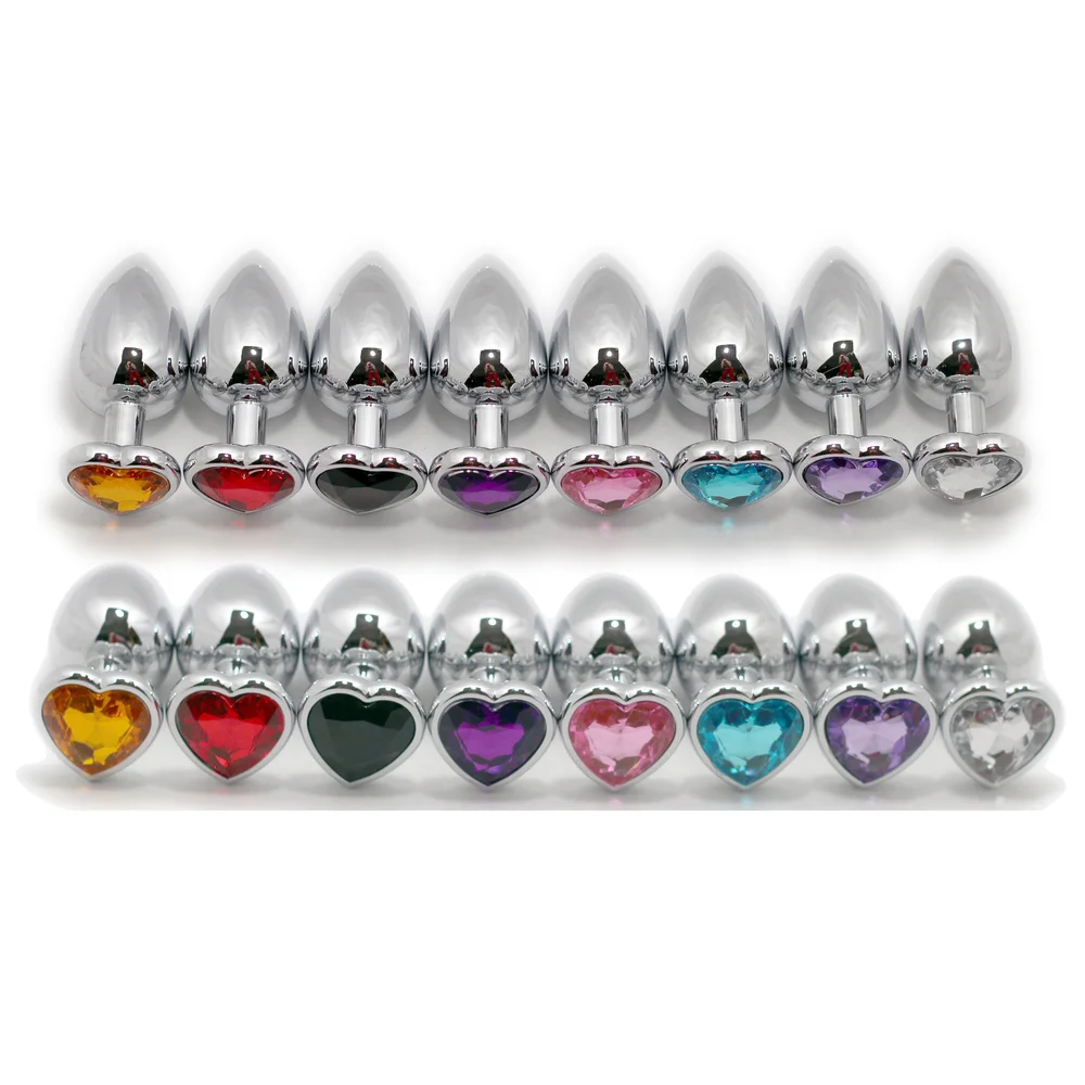 Heart-Shaped Stainless Steel Jeweled Butt Plug  Touch of Fur