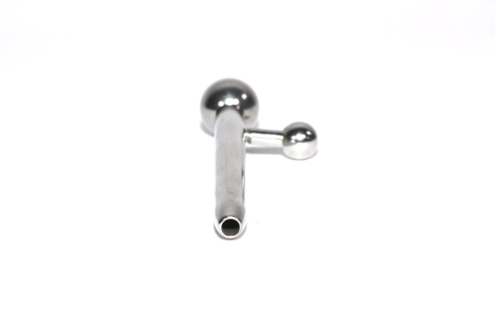 Hollow Ribbed Penis Plug with Detachable Ball in Stainless Steel — Touch of  Fur