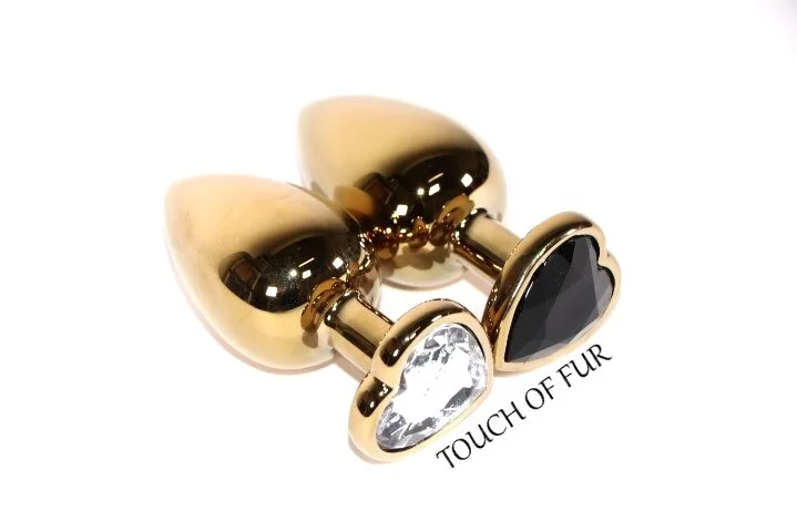 Gold Heart-Shaped Jeweled Butt Plug — Touch of Fur