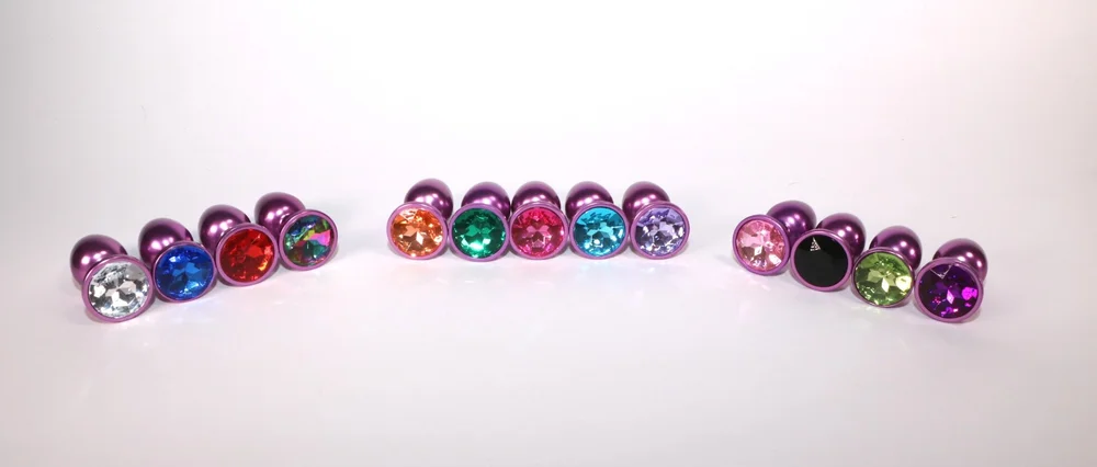 Smooth Jeweled PURPLE Stainless Steel Butt Plug — Touch of Fur