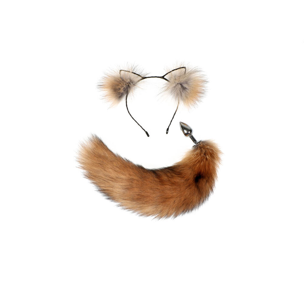14-17 Red Fox Tail Butt Plug w/ Matching Fox Fur Ears! — Touch of Fur