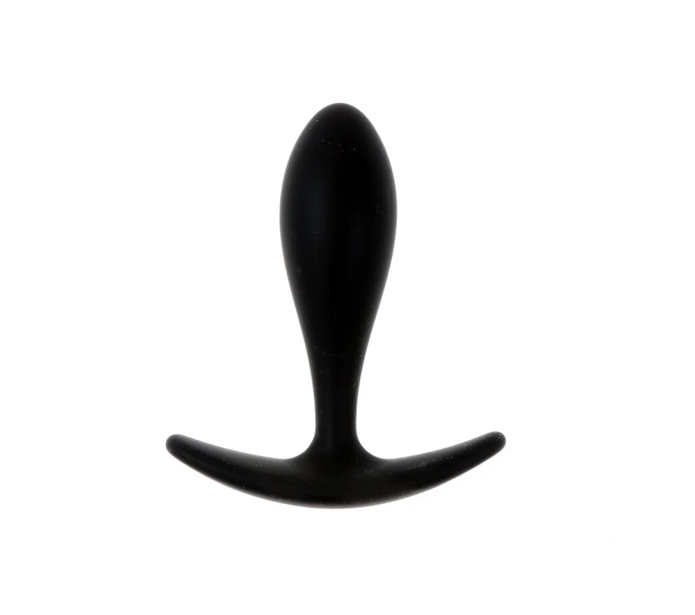 Black Silicone T-Base Plug - Available in 3 Sizes or Set!  Touch of Fur