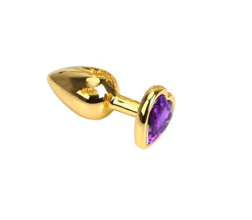 anal plug heart Crystal Heart Shaped Silver Butt Plug main image 1