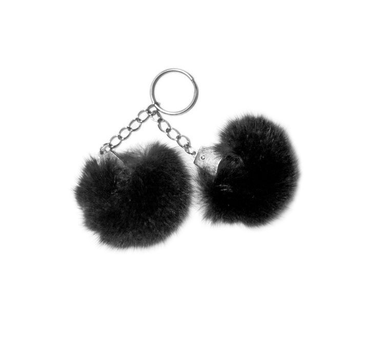 MINI Mink Fur Handcuffs Novelty Keychain [Choice of 6 Colors